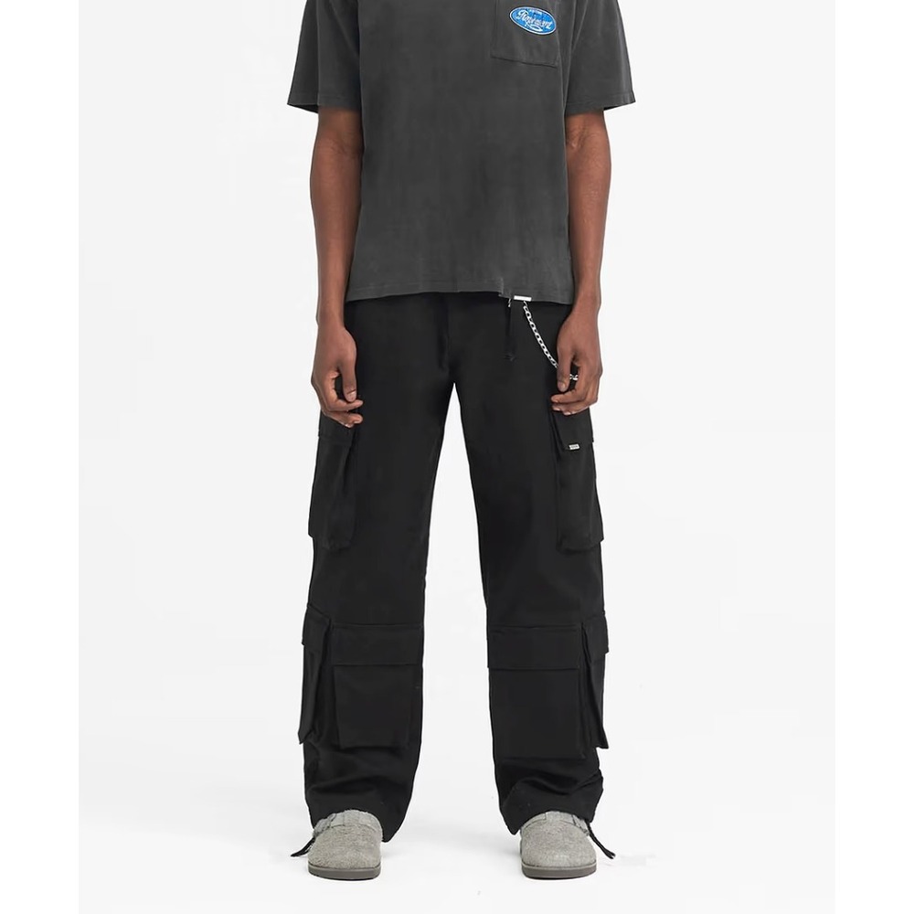 NWT Represent Baggy Cargo Pant Men's S Black Utility Streetwear Luxury Trousers